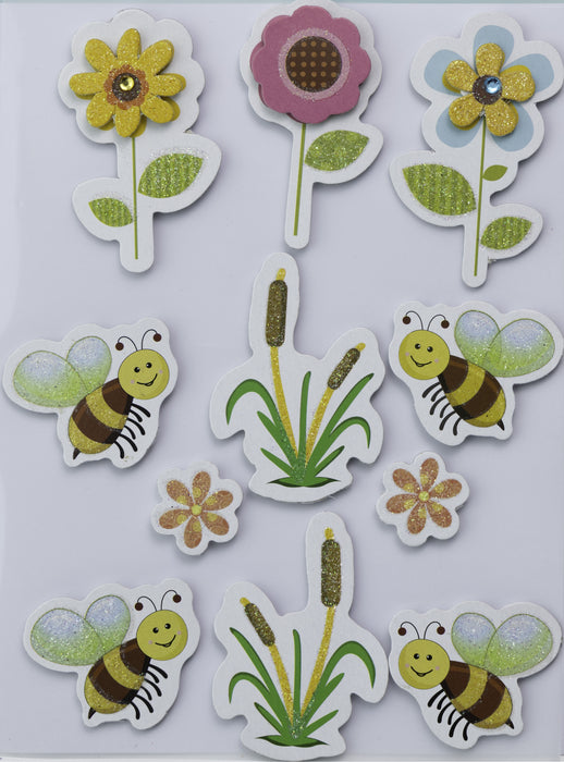 3D Embellishment 11/Pkg Garden Buzz
