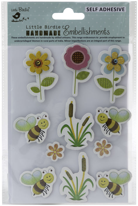 3D Embellishment 11/Pkg Garden Buzz