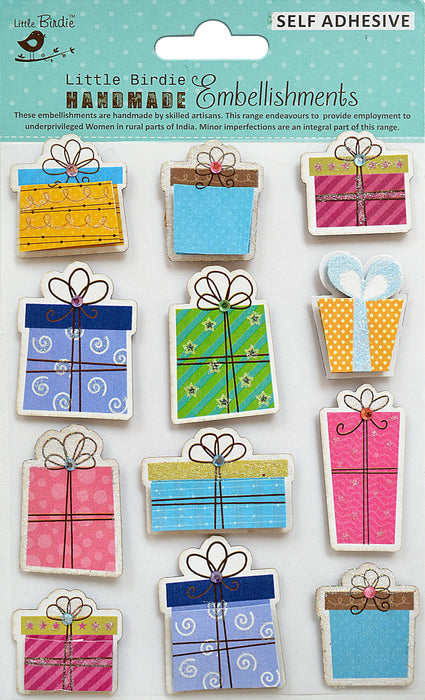 Birthday Wishes Embellishment 12/Pkg Little Kitten