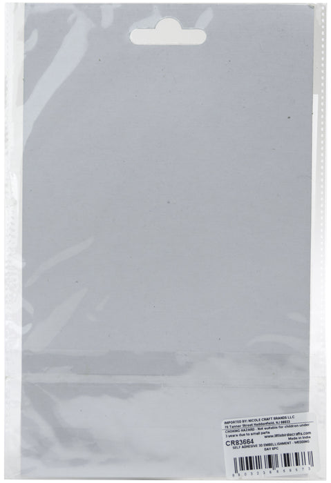 3D Embellishment 6/Pkg Wedding Day