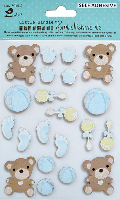 3D Embellishment 21/Pkg Little Hands Tiny Feet