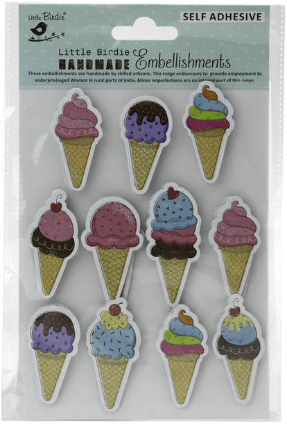 3D Embellishment 11/Pkg Ice Cream Treat