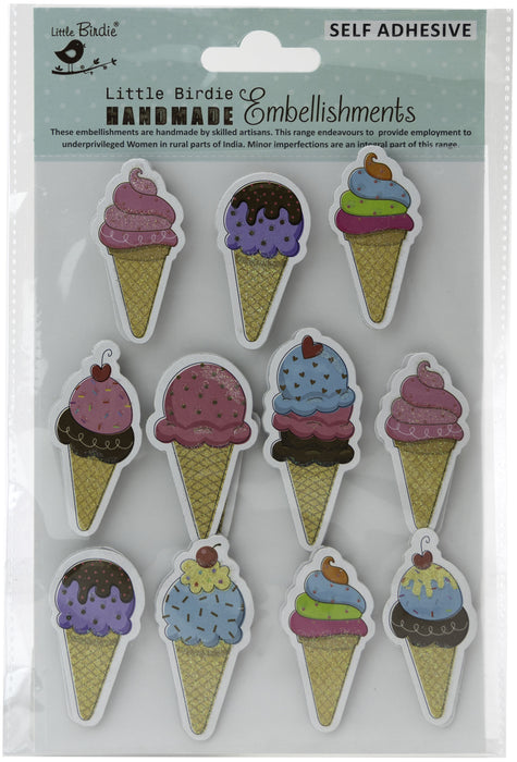 3D Embellishment 11/Pkg Ice Cream Treat