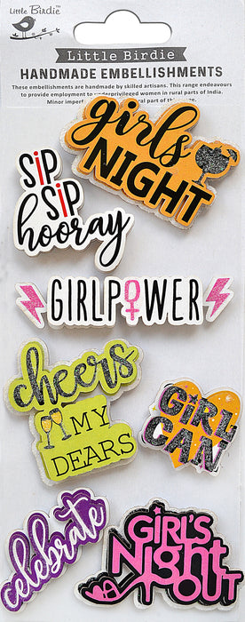 3D Embellishments 7/Pkg Girl Power