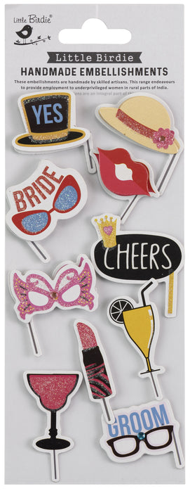 3D Embellishments 10/Pkg Wedding Cheers