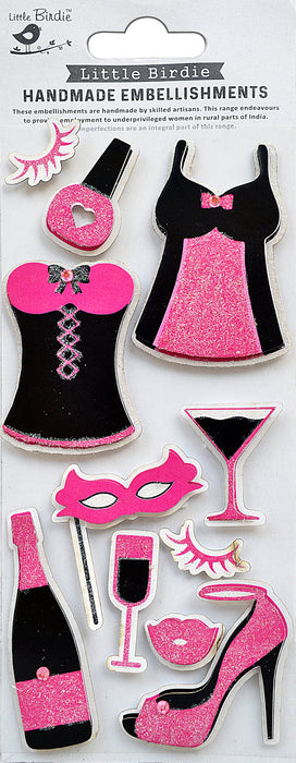 3D Embellishments 11/Pkg Glamour Party