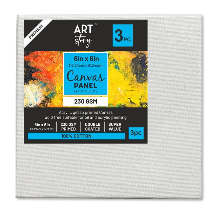 Canvas Panel MDF Board 6"X6" 3/Pkg