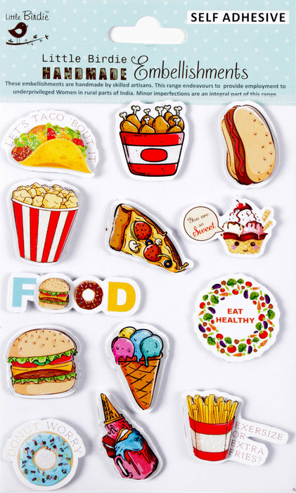 Handmade Embellishments 11/Pkg Yummy Foods