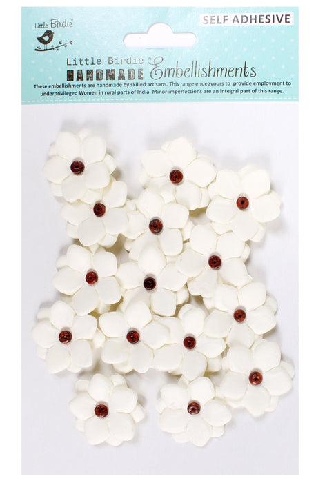 Estela Layered Self-Adhesive Paper Flowers with Beaded Centers