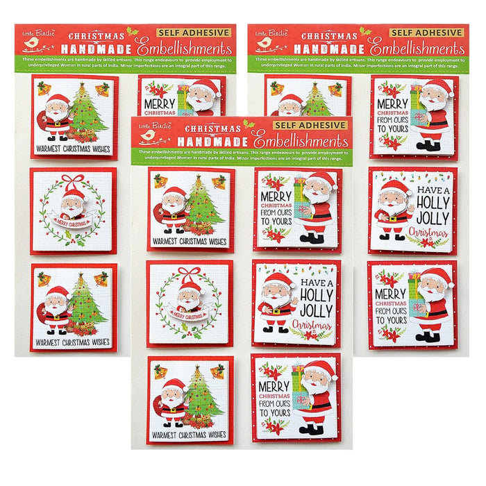 Pack of 3 - Christmas Toppers 6/Pkg-Santa With Presents