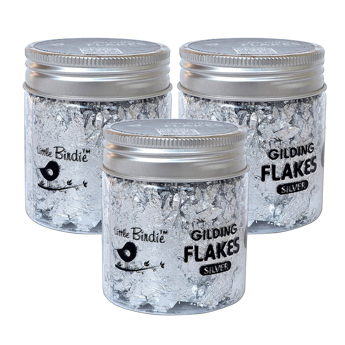 Pack of 3 - Gilding Flakes 15g-Silver