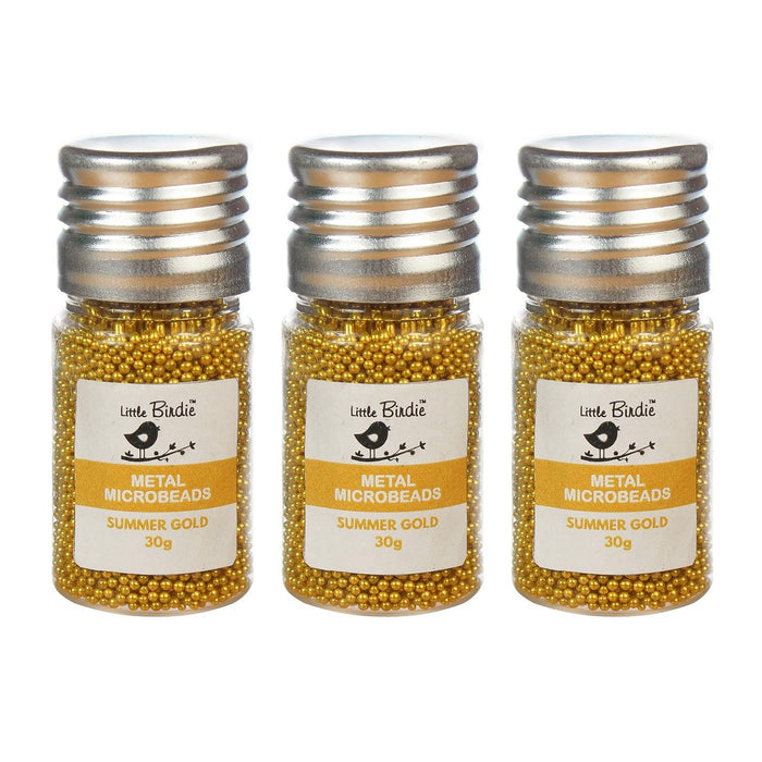 Pack of 3 - Metal Microbeads 30g-Summer Gold
