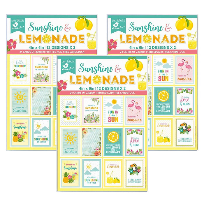 Pack of 3 - Journaling Cards4"X6" 24/Pkg-Sunshine & Lemonade