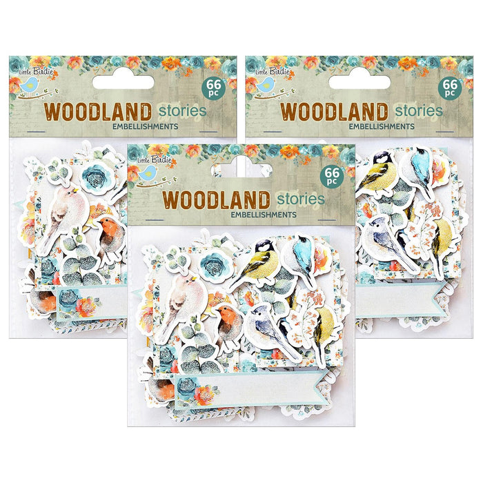 Pack of 3 - Woodland Stories Ephemera Embellishment 66/Pkg-Woodland Stories
