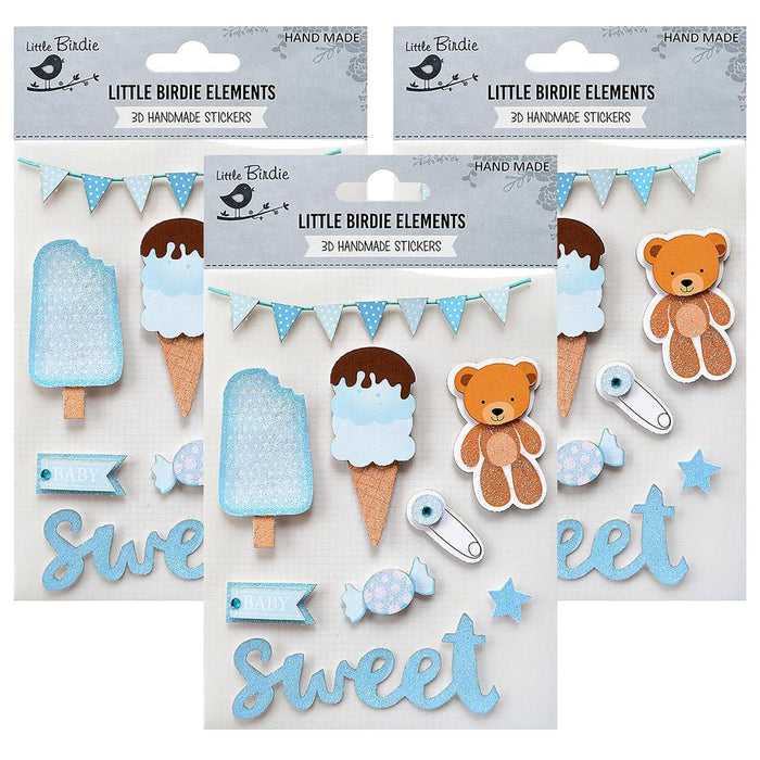 Pack of 3 - Sticker Embellishment 9/Pkg-Sweet Baby Boy