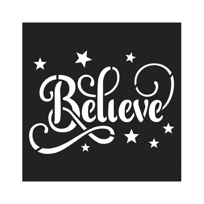 Pack of 3 - Reusable Stencil 4"X4"-Believe In Dreams