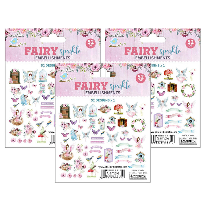 Pack of 3 - Ephemera Embellishment 52/Pkg-Fairy Sparkle