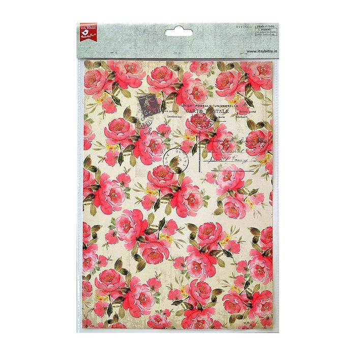 Pack of 3 - Decoupage Paper A4 4/Pkg-Blossoming Elegance