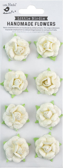 Angel Rose Paper Flowers 8/Pkg Aqua Medley