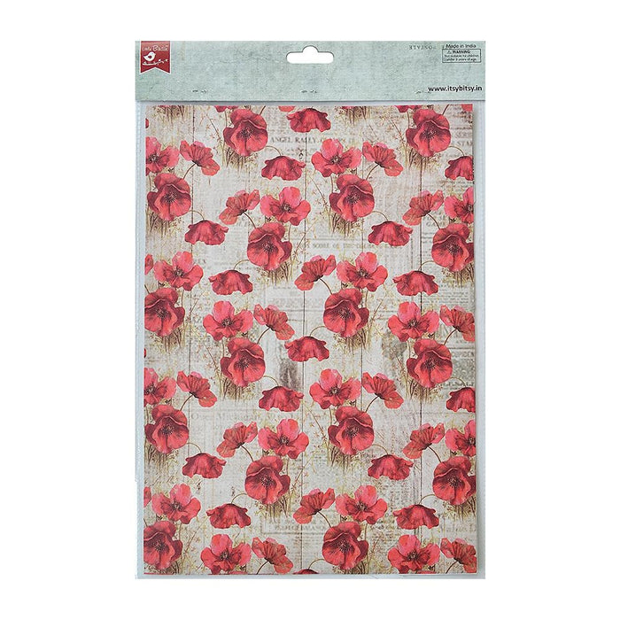 Decoupage Paper A4 4/Pkg Wild Blossom