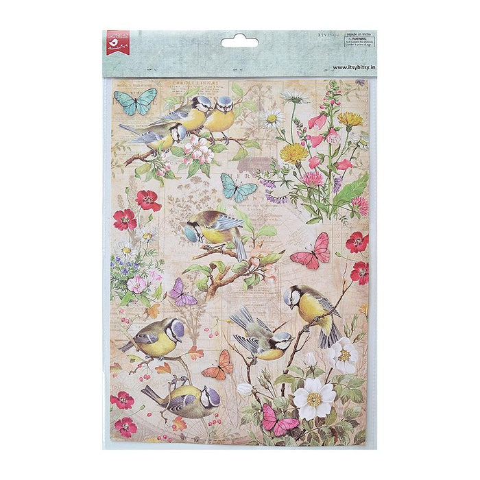 Decoupage Paper A4 4/Pkg Wild Blossom