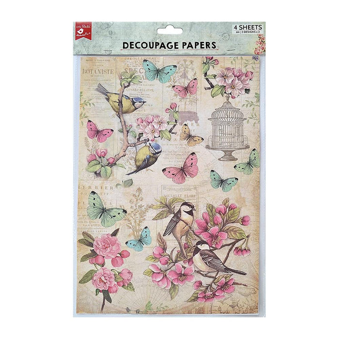 Decoupage Paper A4 4/Pkg Melody Blooms