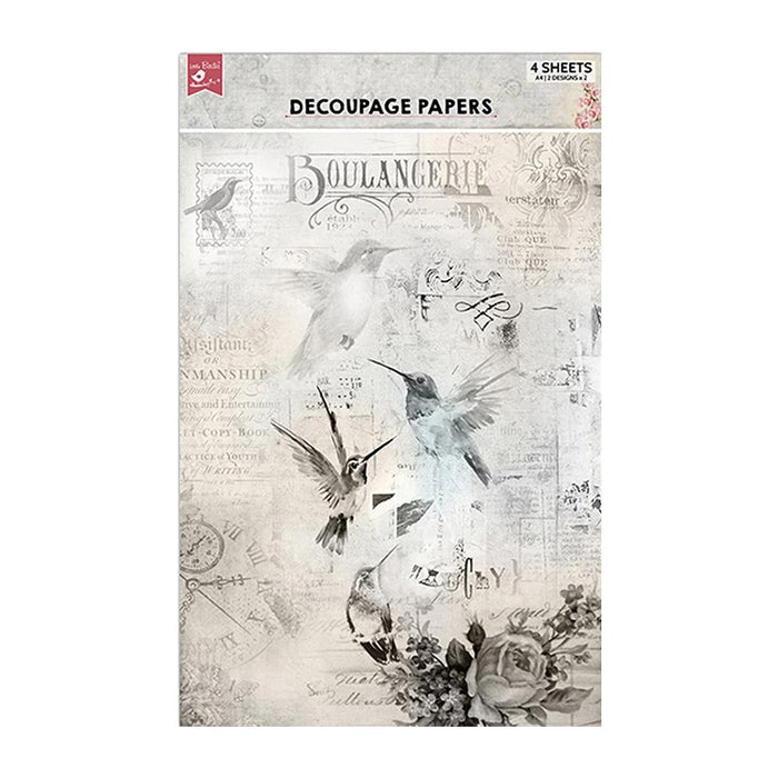 Decoupage Paper A4 4/Pkg Melody Blooms