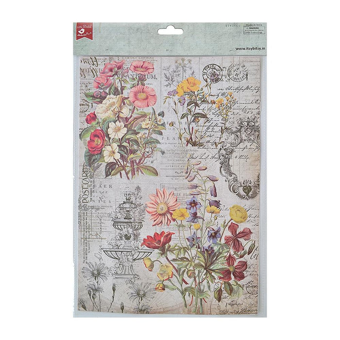 Decoupage Paper A4 4/Pkg Robin Garden