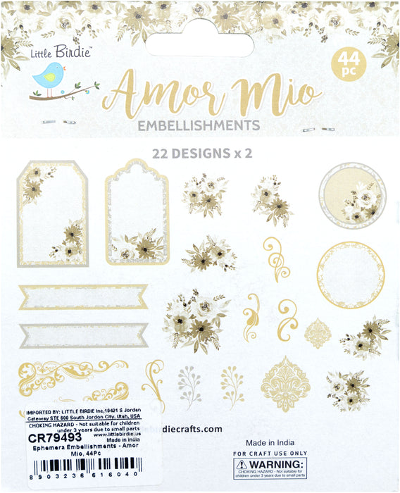 Ephemera Embellishment 44/Pkg-Amor Mio