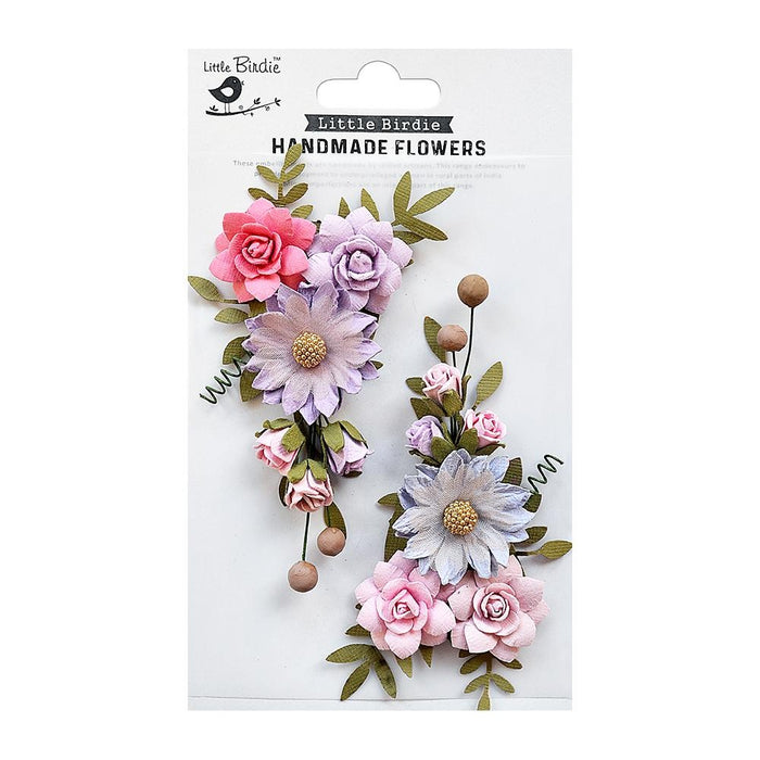 Fairy Rosa Paper Flowers 2/Pkg Purple Passion