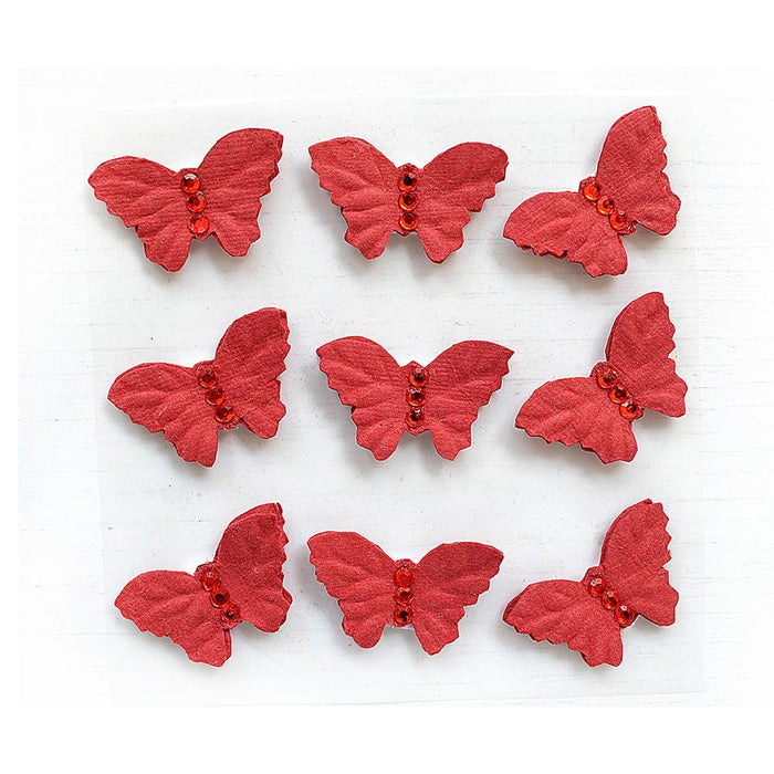 Jewel Butterfly 9/Pkg Love and Roses