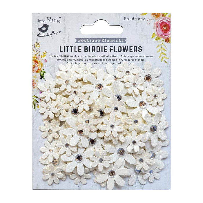 Sparkle Florettes Paper Flowers 60/Pkg-Moon Light