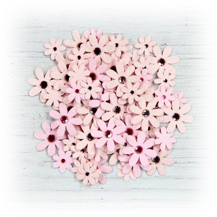 Sparkle Florettes Paper Flowers 60/Pkg Pearl Pink