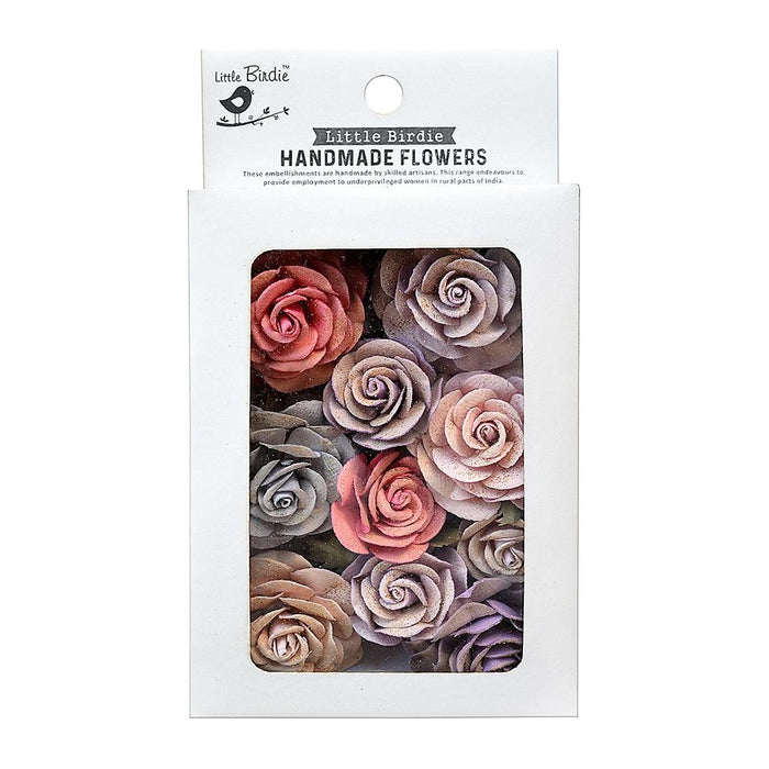 Whitney Paper Flowers 14/Pkg Aqua Medley