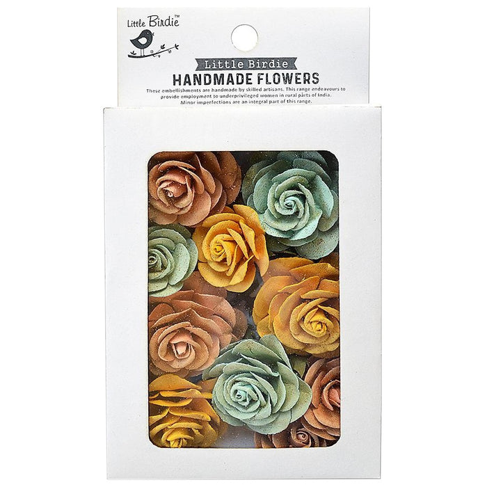 Whitney Paper Flowers 14/Pkg Aqua Medley