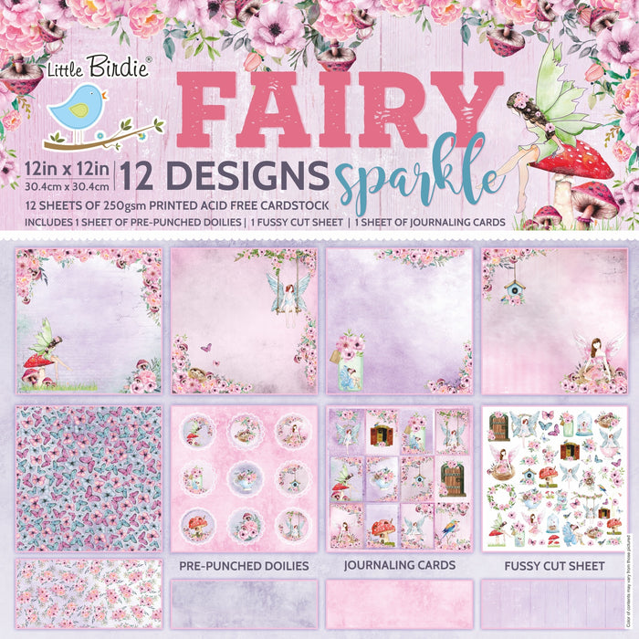 Cardstock Pack 12"X12" 12/Pkg Fairy Sparkle