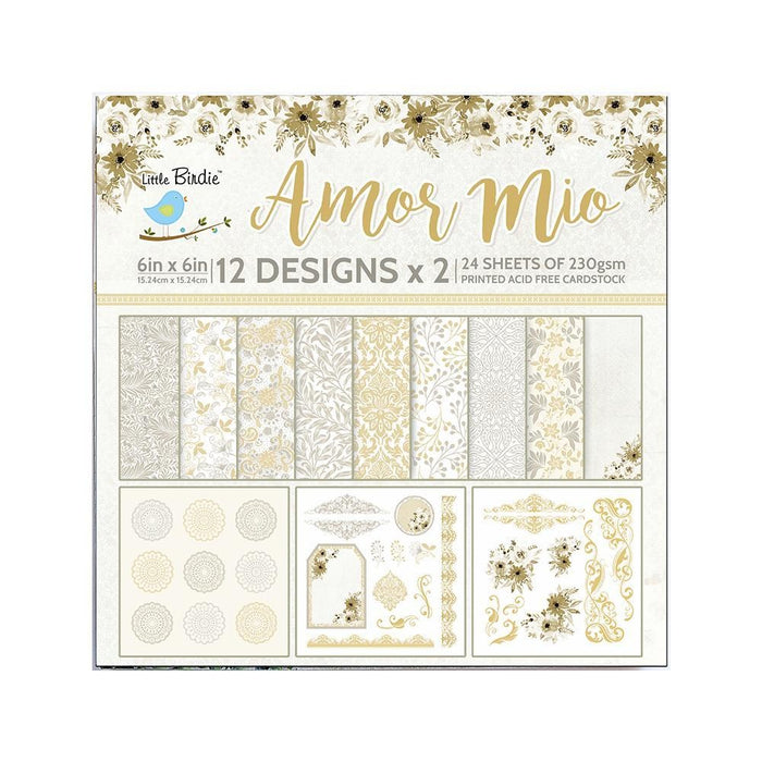 Cardstock 6"X6" 24 Sheets Amor Mio