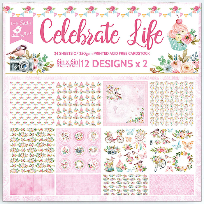 Cardstock Pack 6"X6" 24 Sheets Celebrate Life