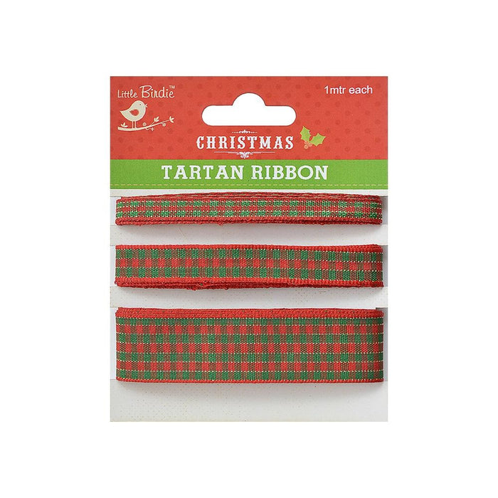 Tartan Ribbon 1m Each-Red and Green