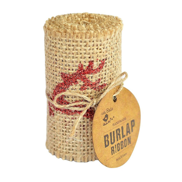 Burlap Glitter Roll Rudolph Reindeer 6cmX1m 1/Pkg Rudolph Reindeer