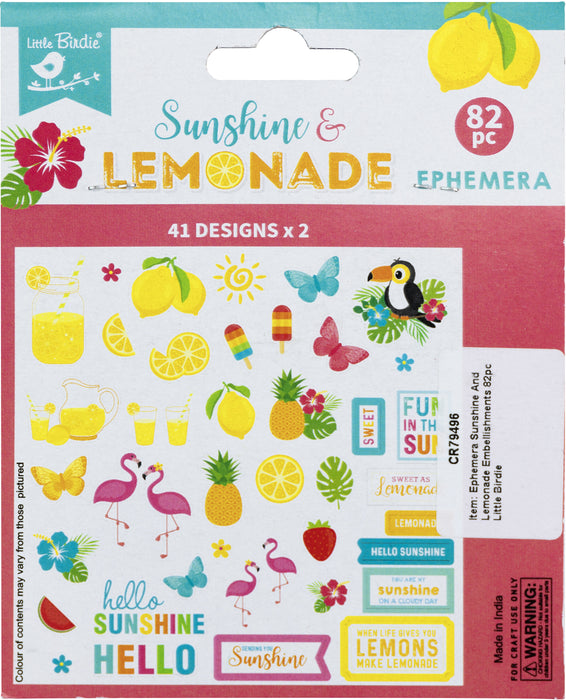 Ephemera Embellishment 82/Pkg Sunshine & Lemonade
