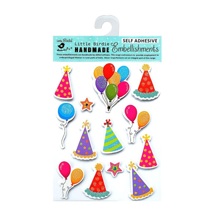 Birthday Sticker Embellishment 13/pkg Hats & Balloons