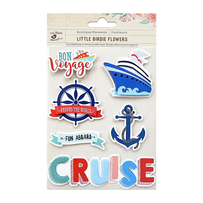 Cruise Sticker Embellishment 6/Pkg Bon Voyage