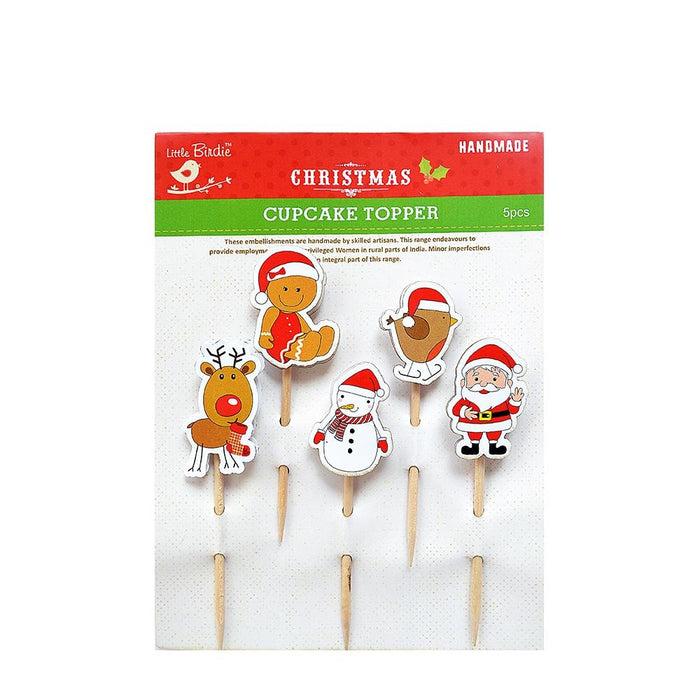 Cupcake Topper 5/Pkg Christmas