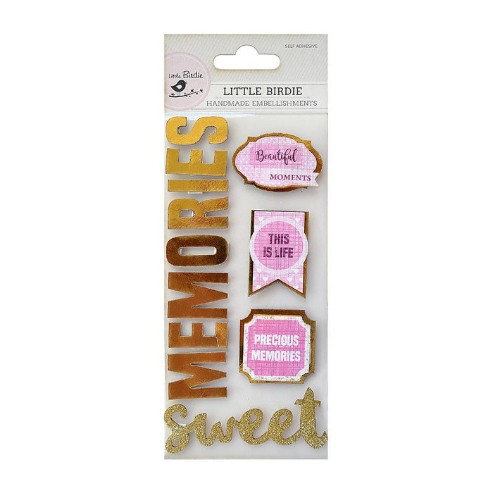 Foil and Glitter Sticker Embellishment 12/Pkg Sweet Memories