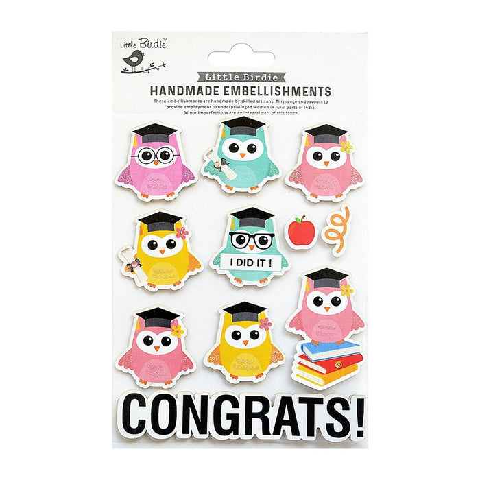 Graduation Owl Sticker 11/Pkg Graduation Owl