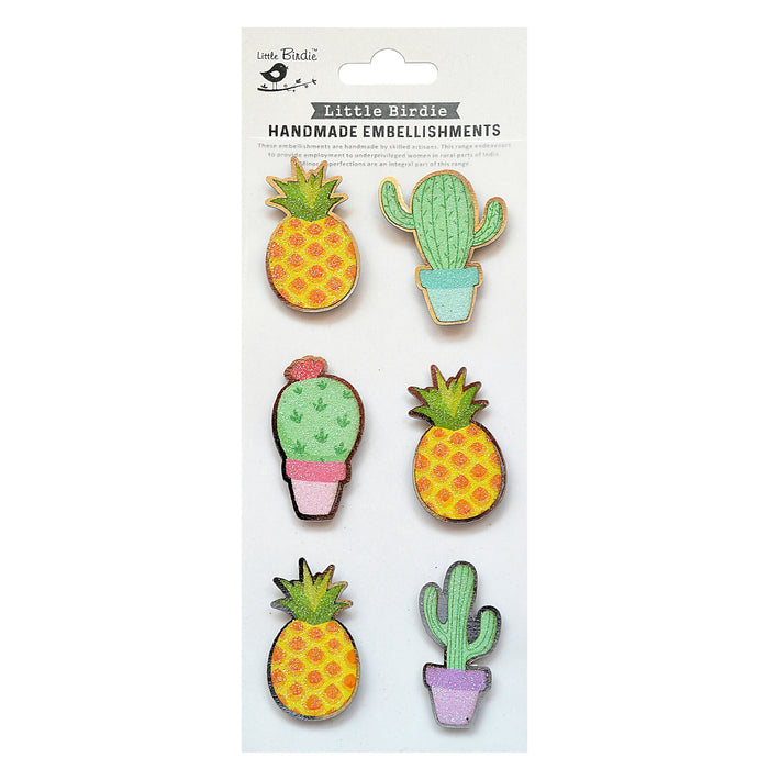 Pineapple & Cactus Sticker 6/Pkg Pineapple & Cactus