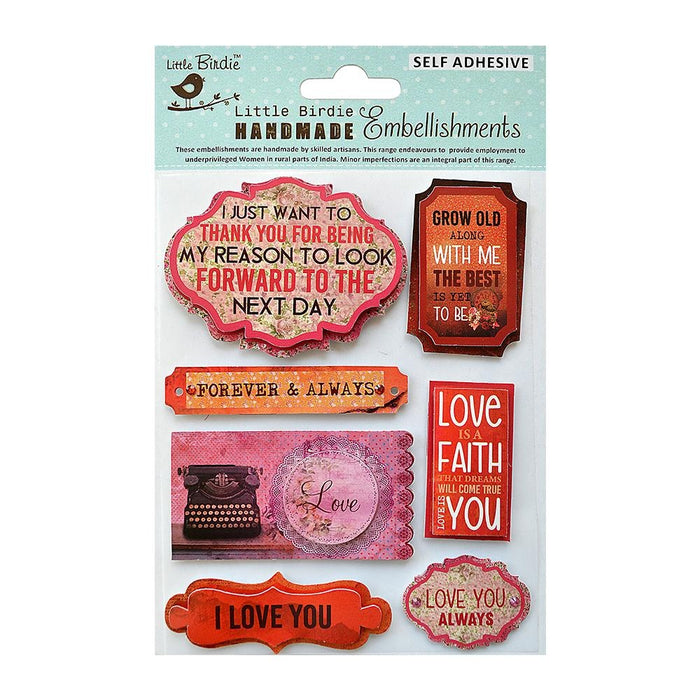 Love Sticker Embellishment 7/Pkg Love & Faith