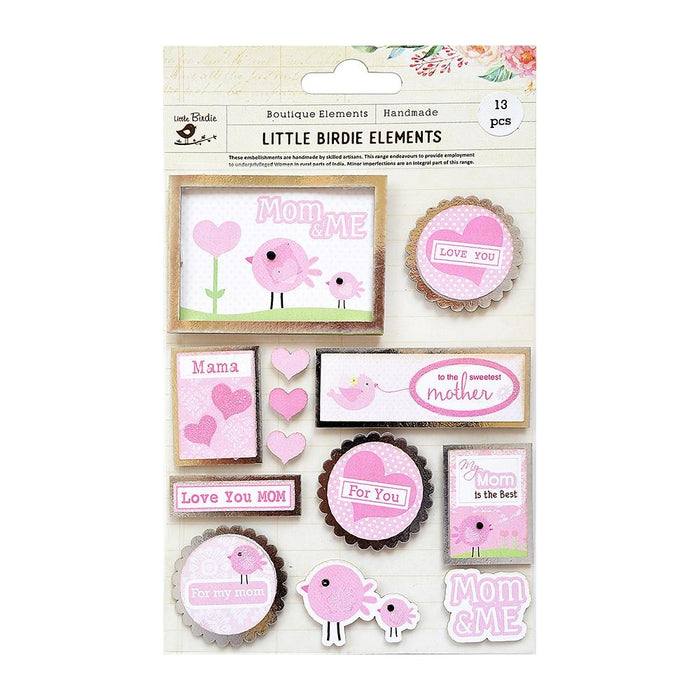 Love Sticker Embellishment 13/Pkg Love You Mom