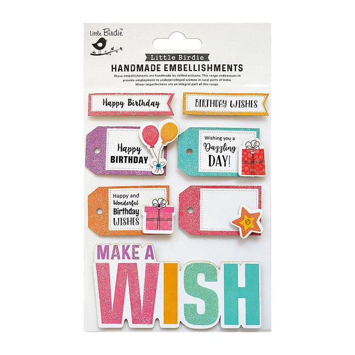 Make A Wish Sentiment Embellishment 7/Pkg Make A Wish